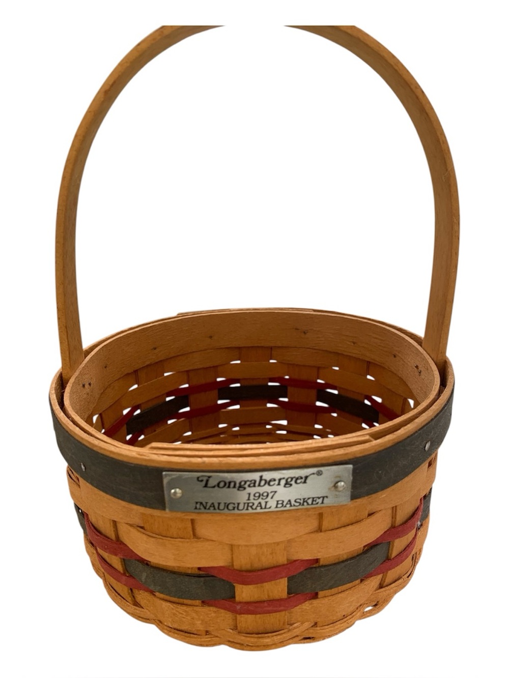 Longaberger 1997 Inaugural Basket - Red, Blue, Natural